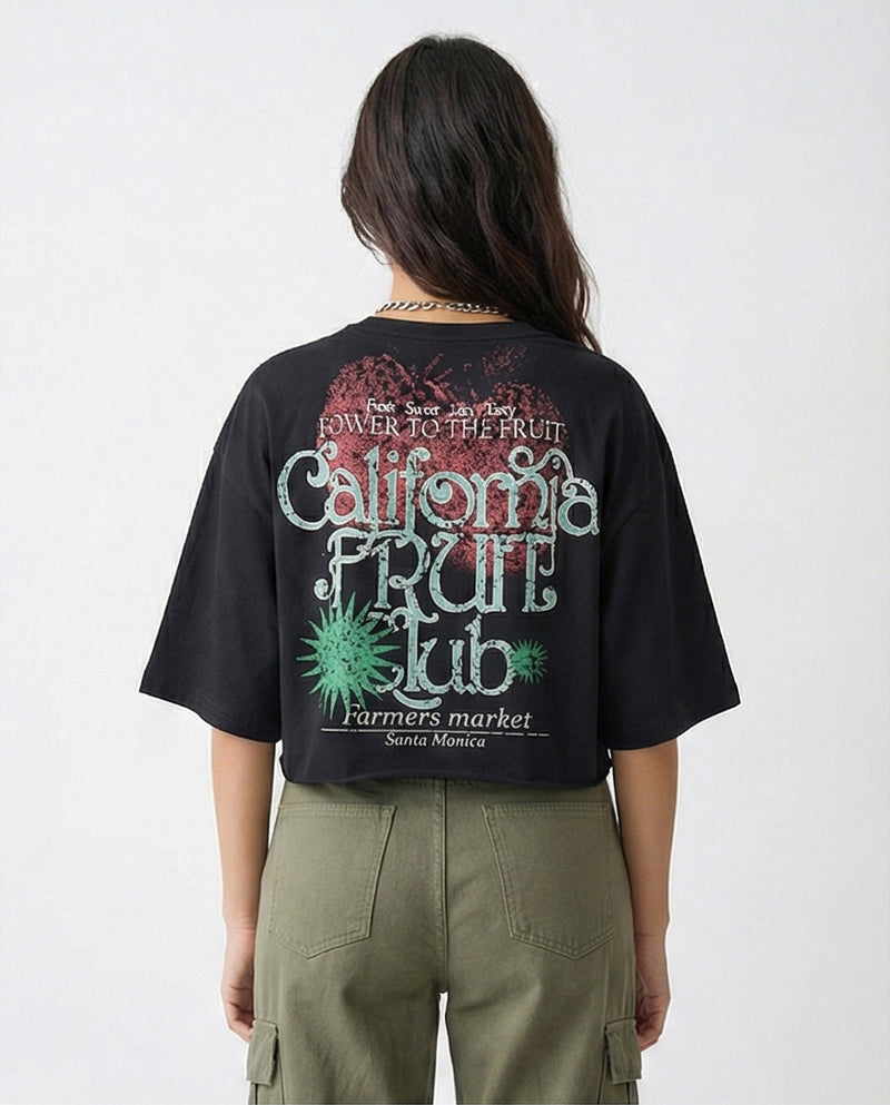 R210552 - Relaxed Slip On Printed Tee - Black