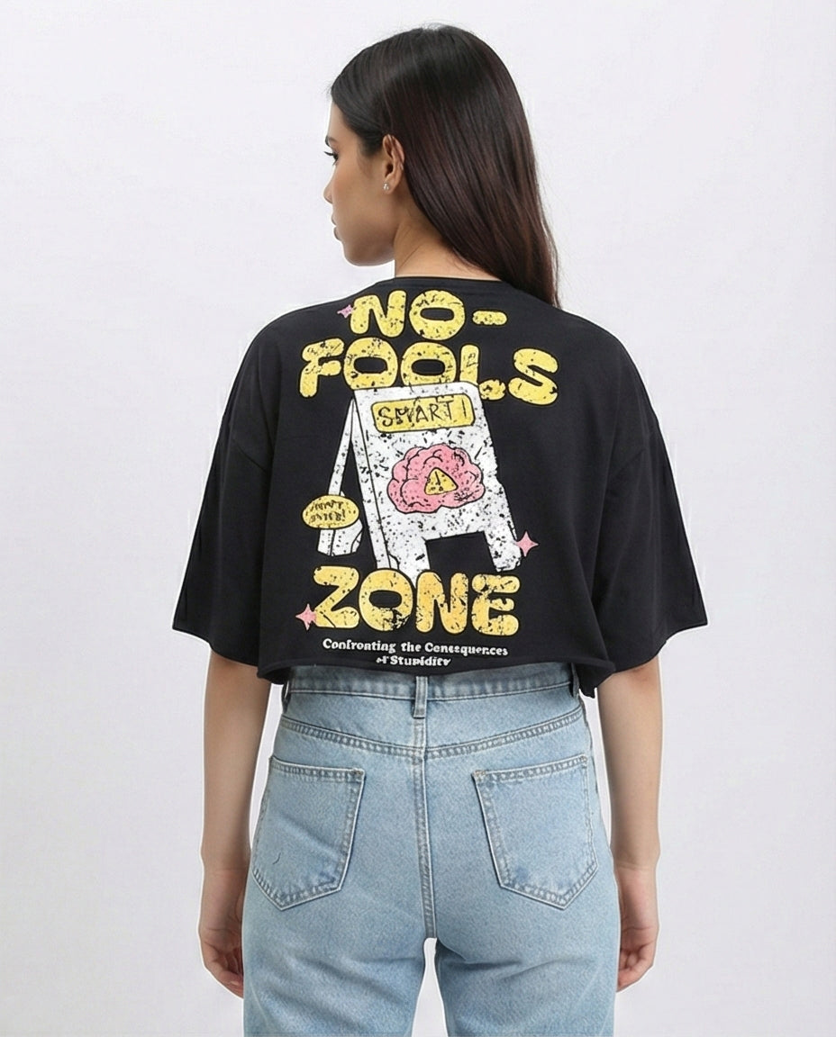 R210553 - "No Fools" Cotton Summer Tee - Black
