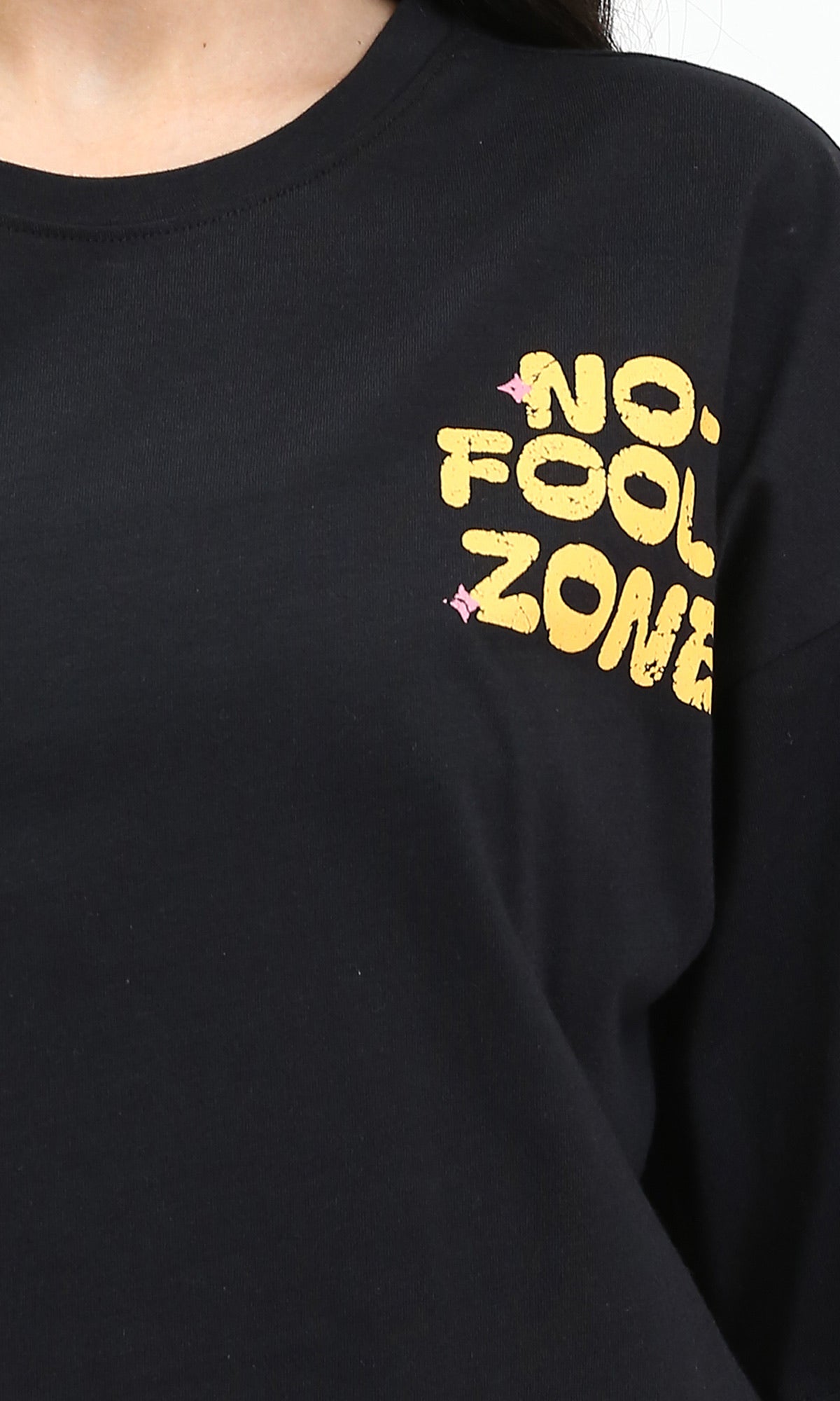 R210553 - "No Fools" Cotton Summer Tee - Black