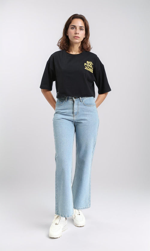 R210553 - "No Fools" Cotton Summer Tee - Black