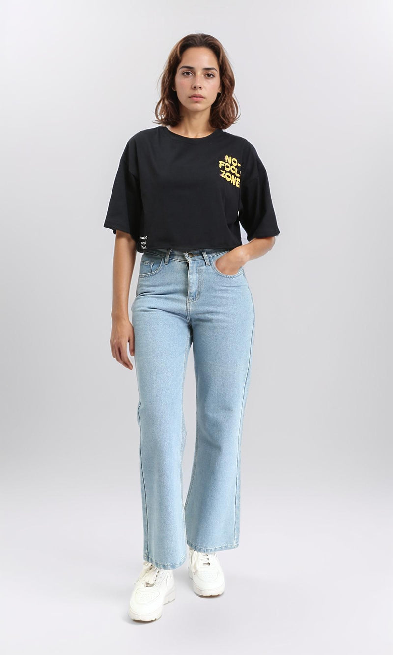 R210553 - "No Fools" Cotton Summer Tee - Black