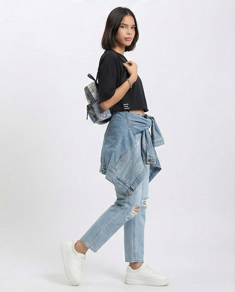 R210553 - "No Fools" Cotton Summer Tee - Black