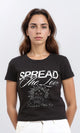 R210555 - "Spread The Love" Printed Regular Tee - Black