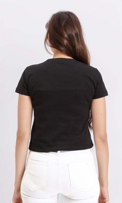 R210555 - "Spread The Love" Printed Regular Tee - Black