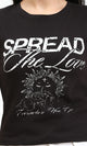 R210555 - "Spread The Love" Printed Regular Tee - Black