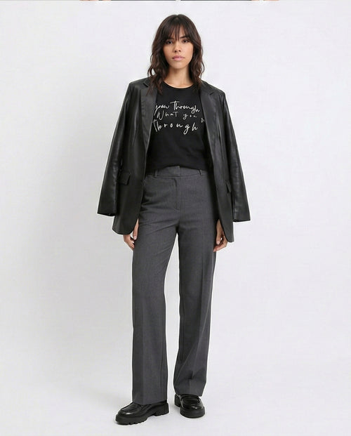 R210556 - Printed Short Sleeves Cotton Tee - Black