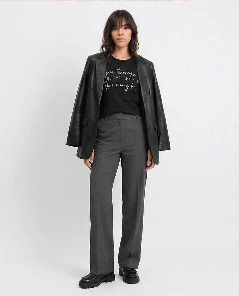 R210556 - Printed Short Sleeves Cotton Tee - Black