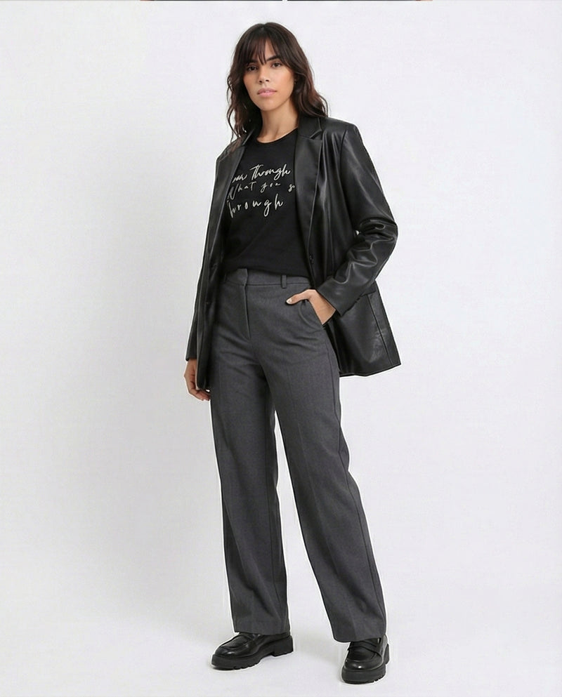 R210556 - Printed Short Sleeves Cotton Tee - Black