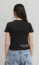R210557 - Printed Crew Neck Regular Tee - Black