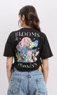 R210558 - "Blooms Person" Elbow Sleeves Tee - Black