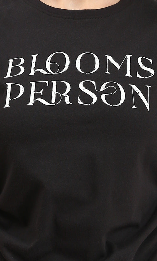 R210558 - "Blooms Person" Elbow Sleeves Tee - Black