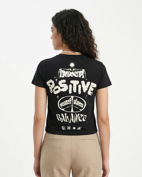 Ravin "Balance" Graphic Baby Tee – Black - R210559