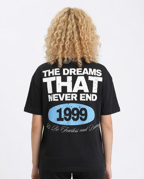 Ravin "1999" Fearless & Daring Oversized Graphic T-Shirt - Black - R210560