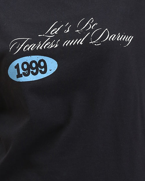Ravin "1999" Fearless & Daring Oversized Graphic T-Shirt - Black - R210560