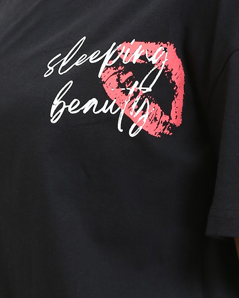 Ravin Women's "Coffee First" Graphic Relaxed T-Shirt - Black - R210561