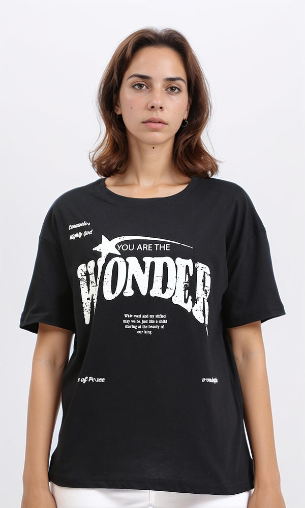 R210563 - "Wonder" Cotton Regular Tee - Black