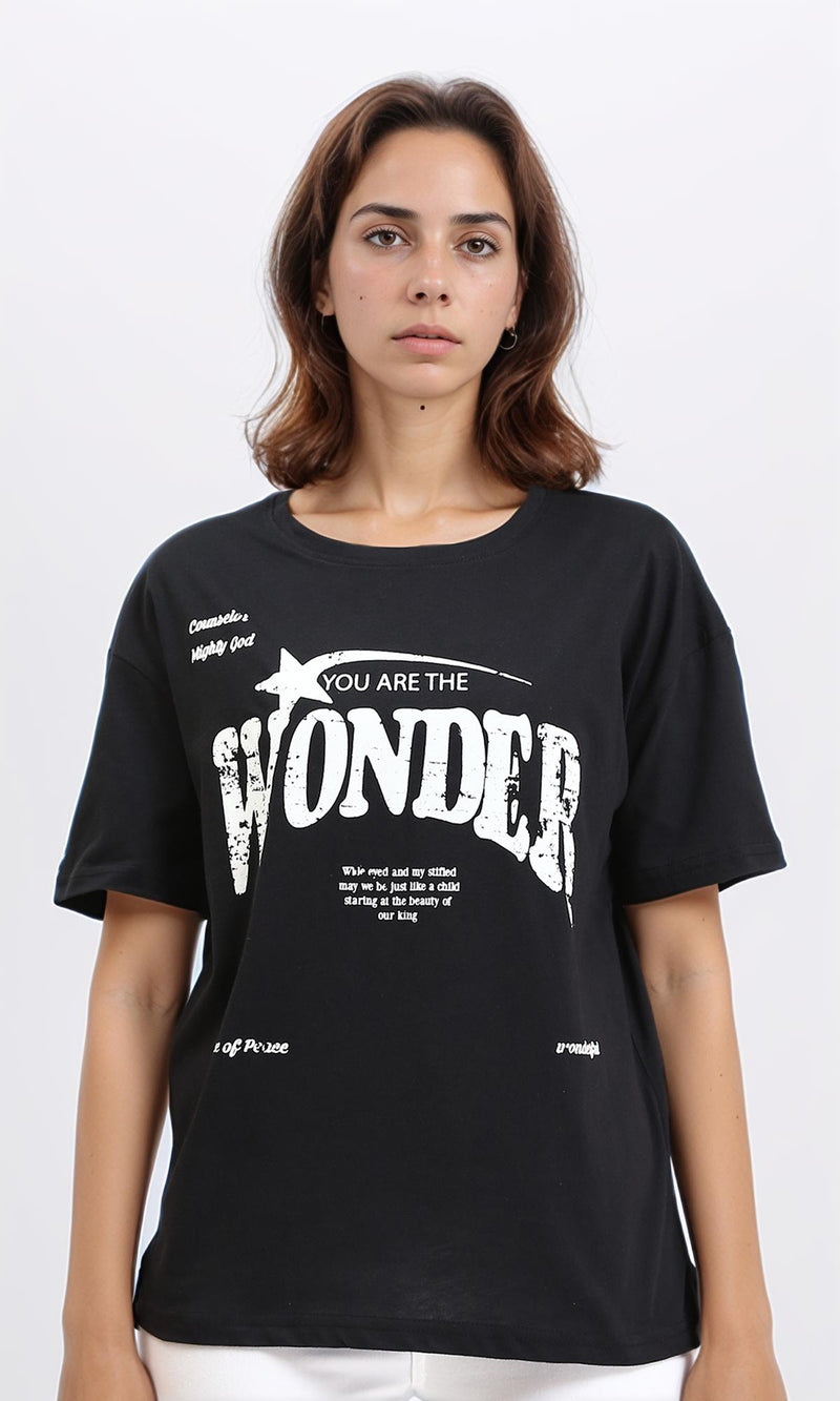 R210563 - "Wonder" Cotton Regular Tee - Black