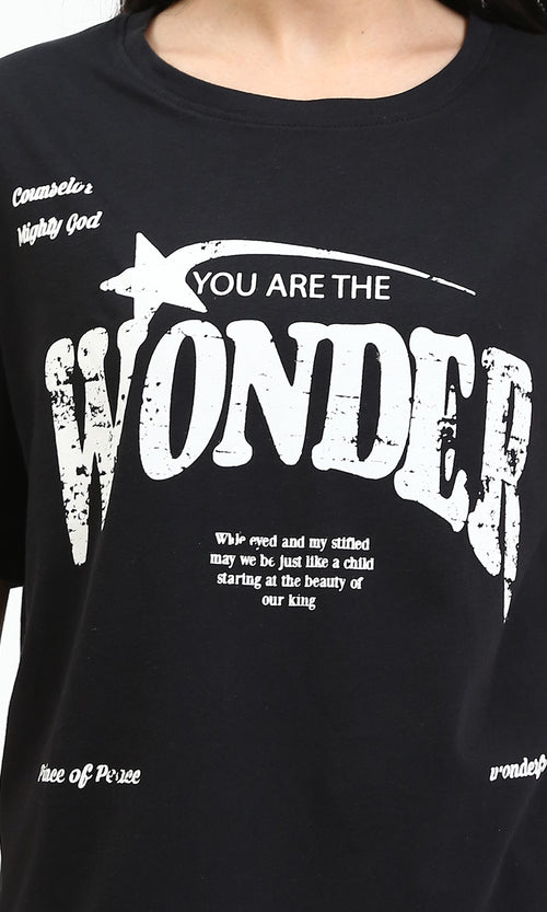 R210563 - "Wonder" Cotton Regular Tee - Black