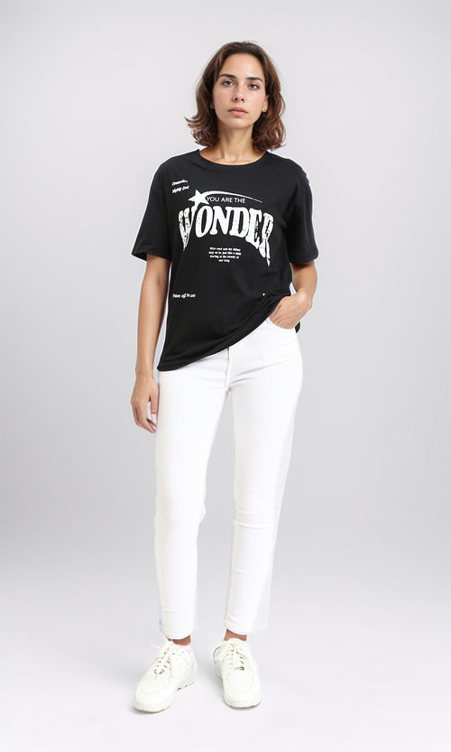 R210563 - "Wonder" Cotton Regular Tee - Black