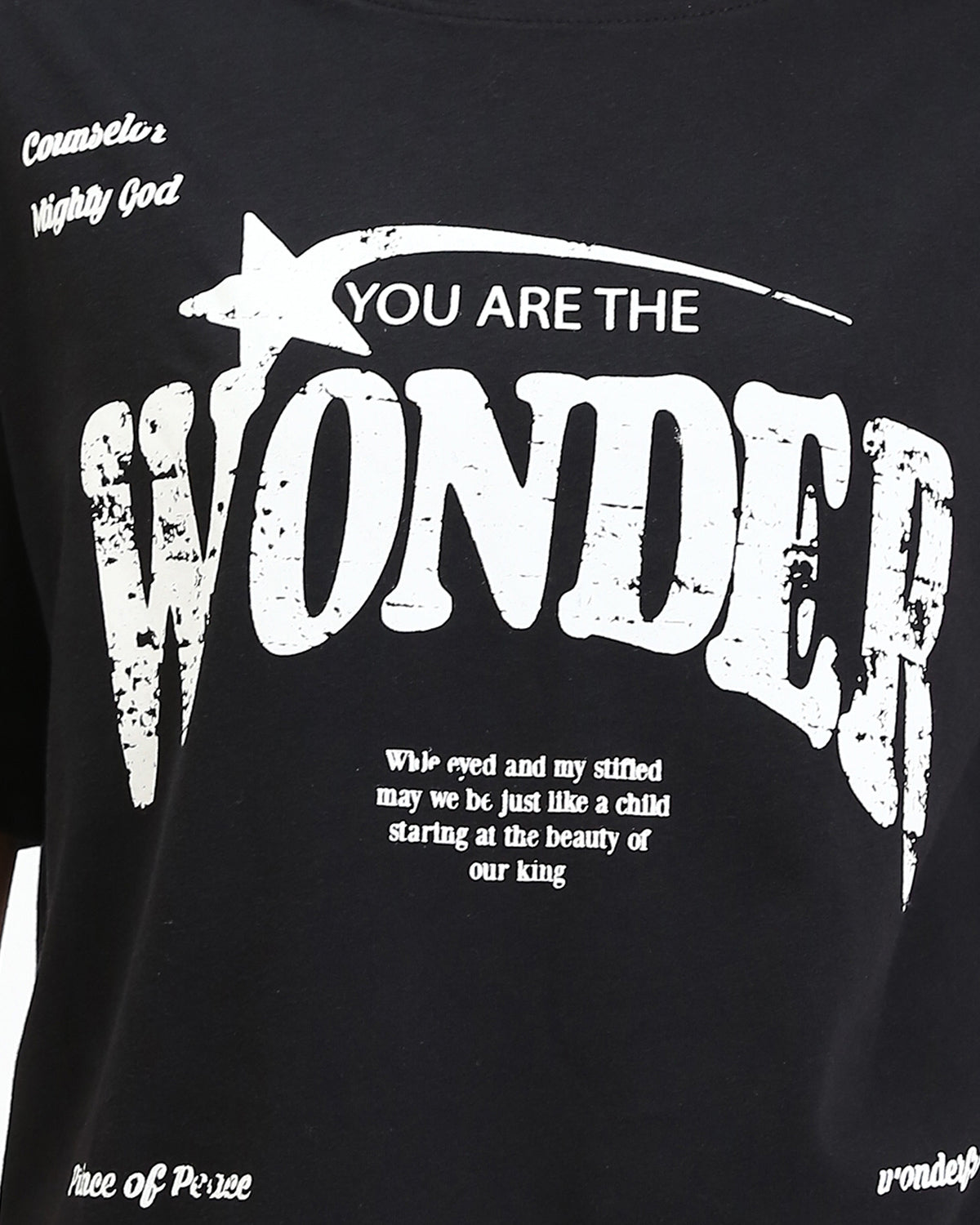 Ravin Women’s Relaxed-Fit "WONDER" Graphic T-Shirt – Black/White - R210563