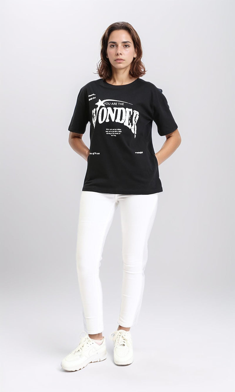 R210563 - "Wonder" Cotton Regular Tee - Black