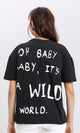 R210564 - "Oh Baby" Elbow Sleeves Regular Tee - Black
