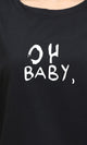 R210564 - "Oh Baby" Elbow Sleeves Regular Tee - Black