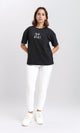 R210564 - "Oh Baby" Elbow Sleeves Regular Tee - Black