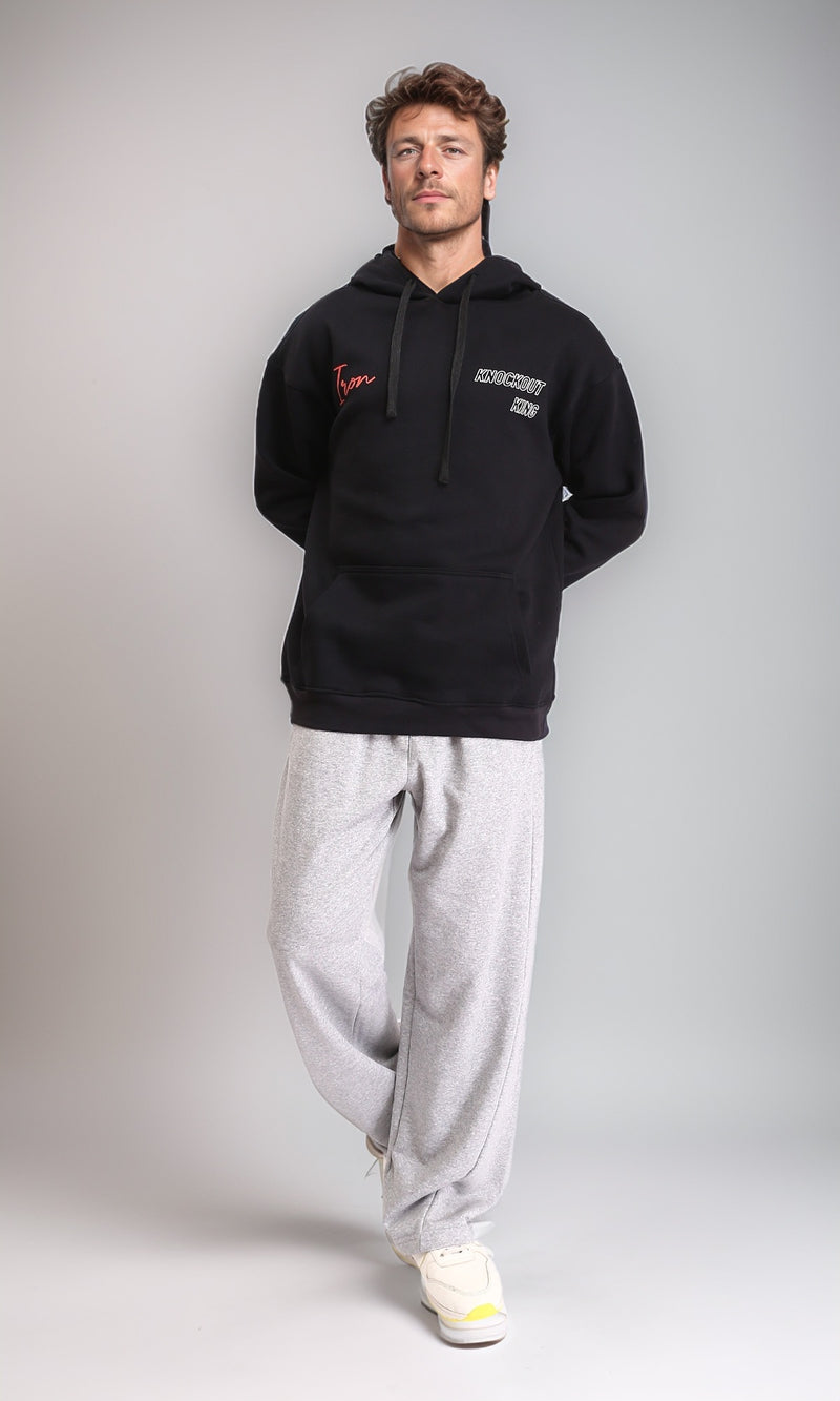 R210569 - Elastic Waist Wide Pants with Pockets - Heather Light Grey