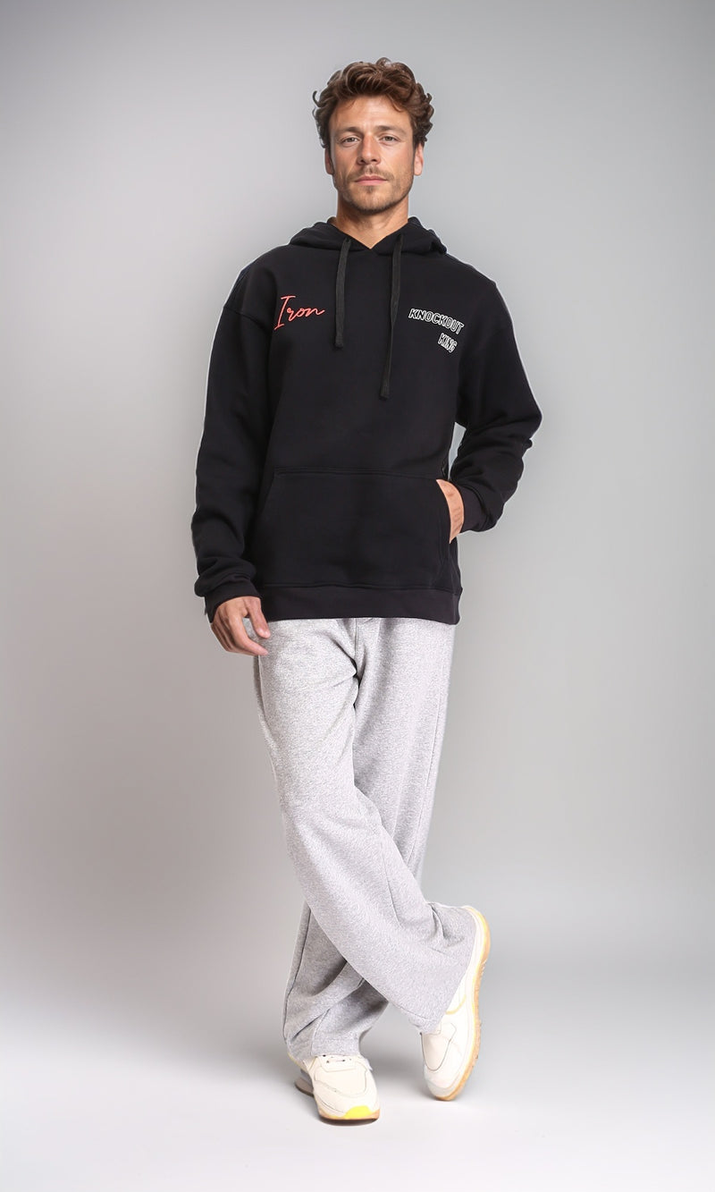 R210569 - Elastic Waist Wide Pants with Pockets - Heather Light Grey