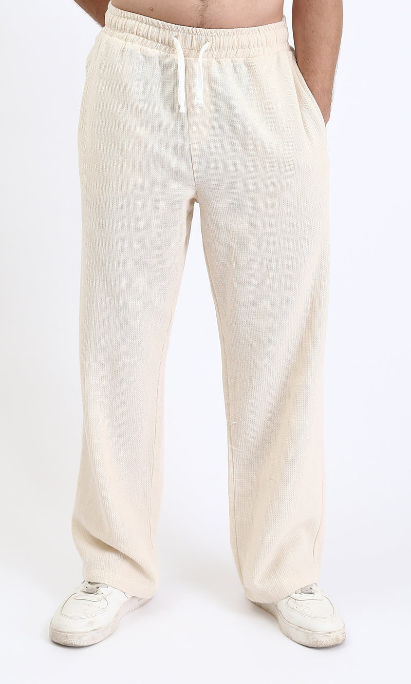R210571 - Casual Slip On Summer Pants - Beige
