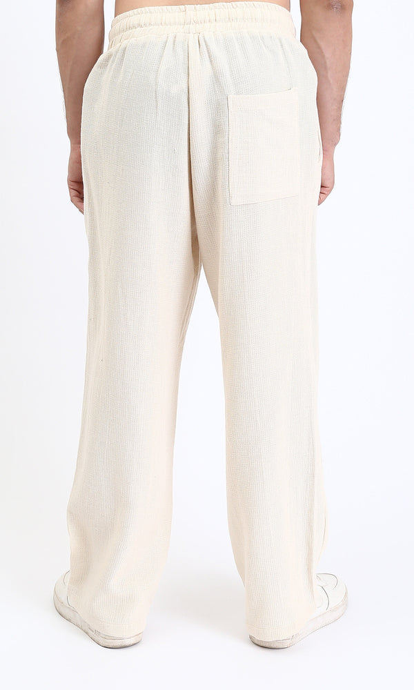 R210571 - Casual Slip On Summer Pants - Beige