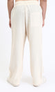 R210571 - Casual Slip On Summer Pants - Beige