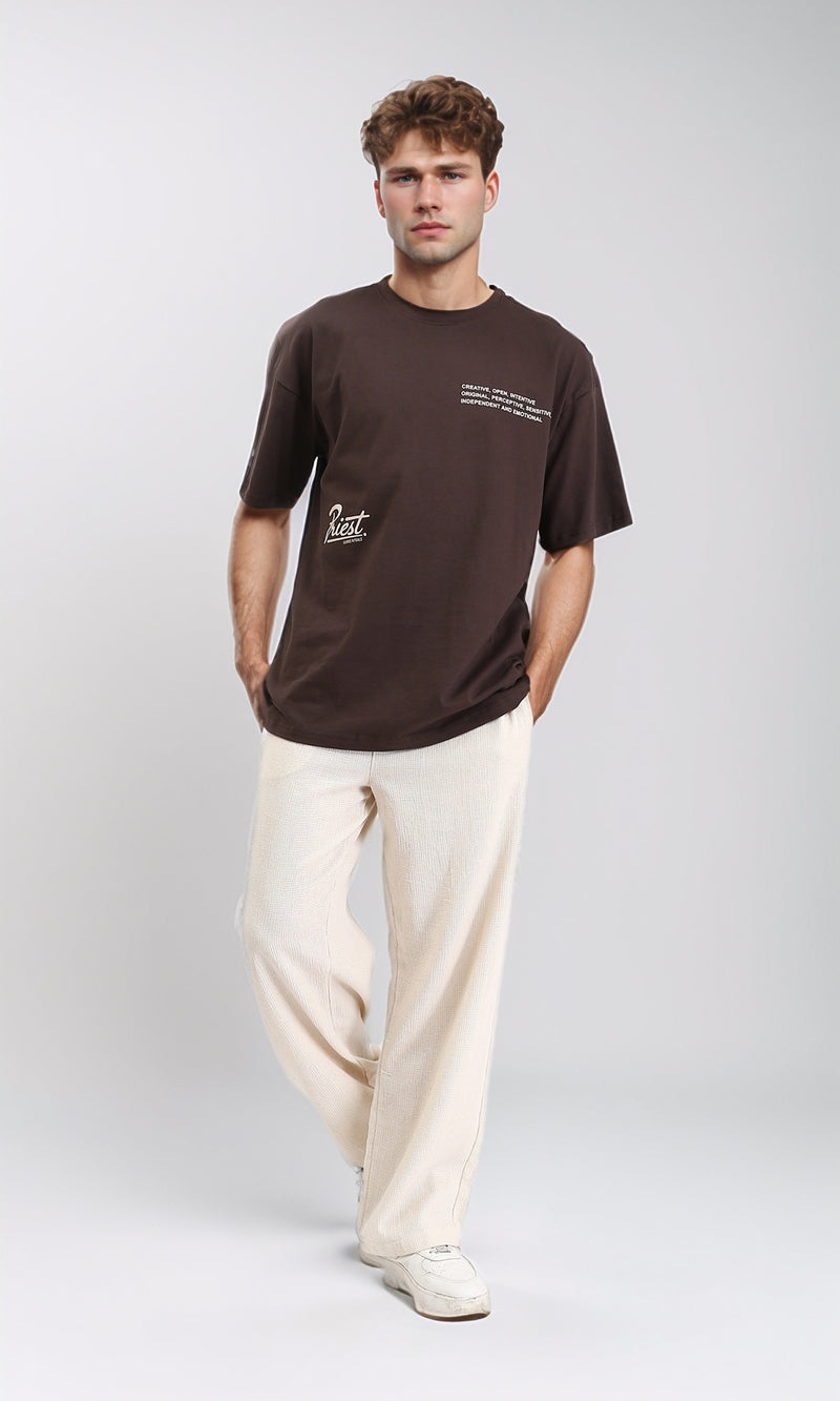 R210571 - Casual Slip On Summer Pants - Beige