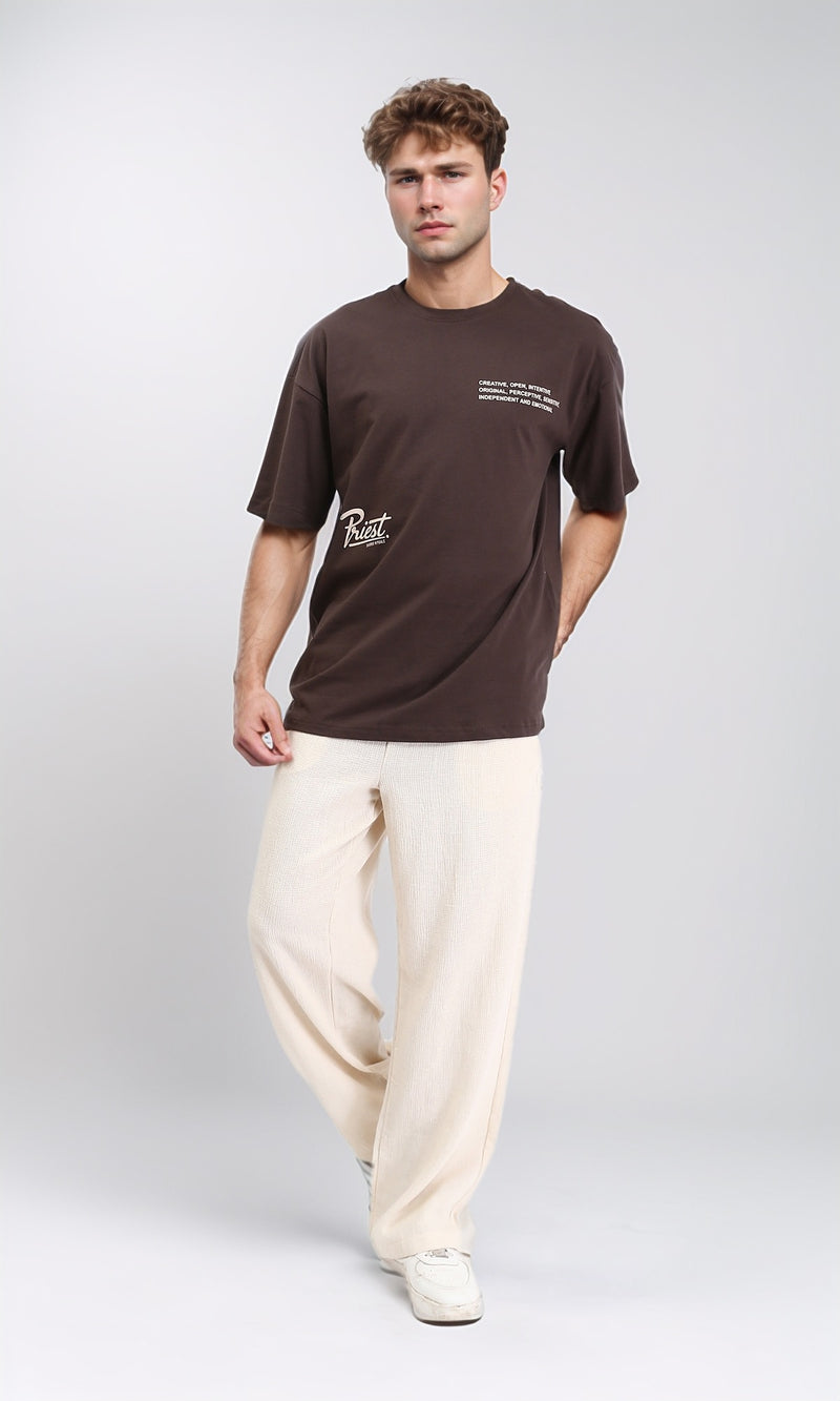 R210571 - Casual Slip On Summer Pants - Beige