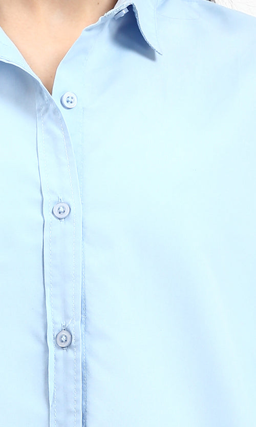 R210573 - Solid Buttoned Down Long Sleeves Shirt - Sky Blue