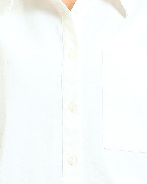 Ravin Women’s Textured Cotton Cropped Boxy Shirt - White - R210614