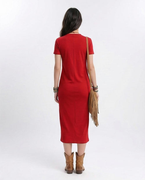 Ravin Women's Straight-Cut Jersey T-Shirt Dress - Red - R210657