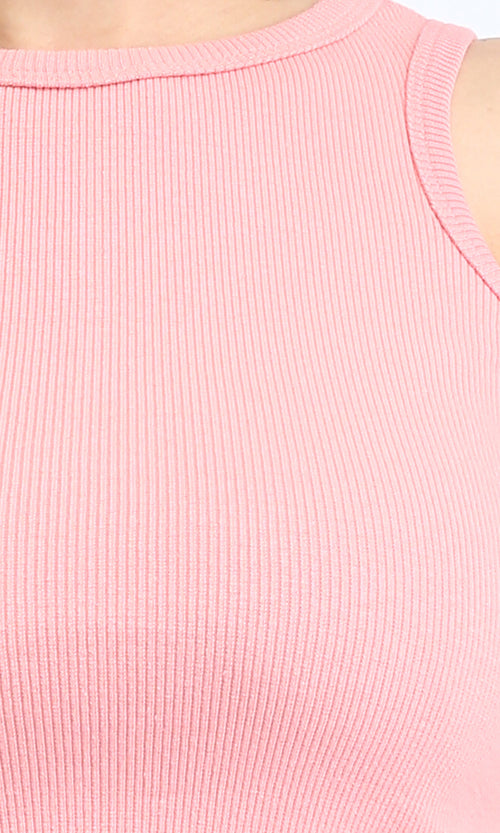 R210675 - Slip On Ribbed Tank Top - Pink