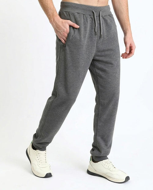 Ravin Men's Charcoal Grey Marl Utility Joggers with Zippered Detail - R210690