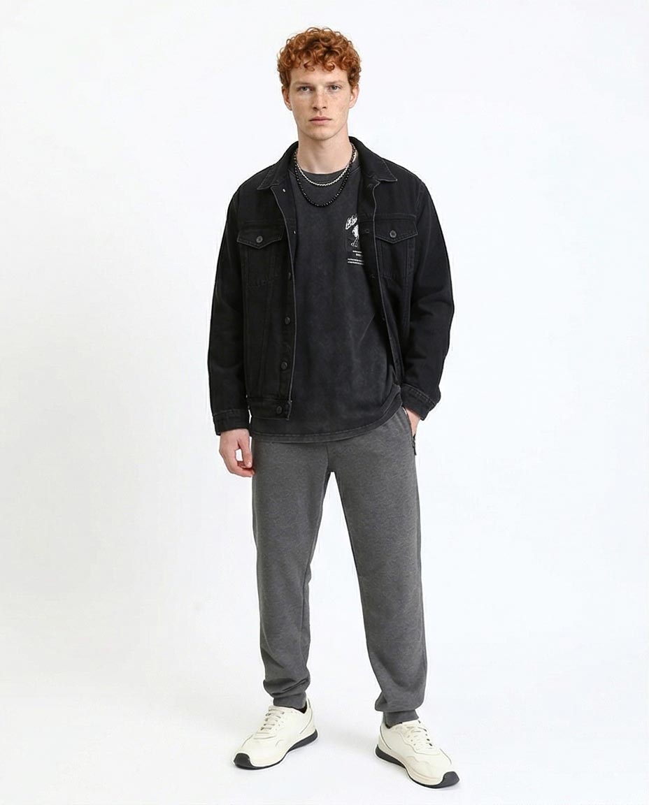 Ravin Men's Charcoal Grey Marl Utility Joggers with Zippered Detail - R210690