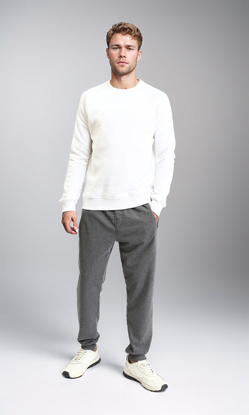 R210690 - Comfy Drawstring Sweatpants with Hem - Heather Grey