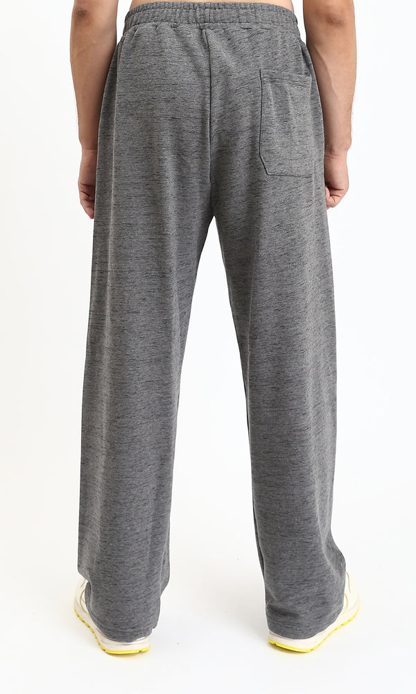 R210692 - Elastic Waist Wide Leg Pants - Heather Grey