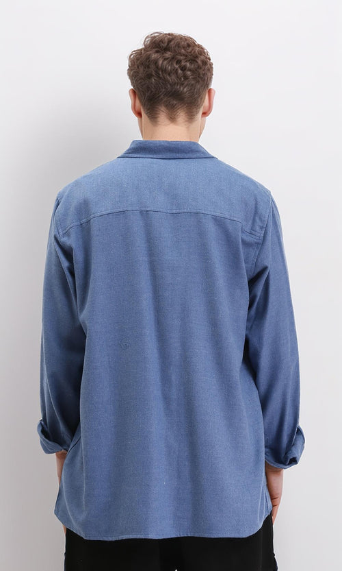 R210697 - Long Sleeves Shirt with Front Pocket - Steel Blue