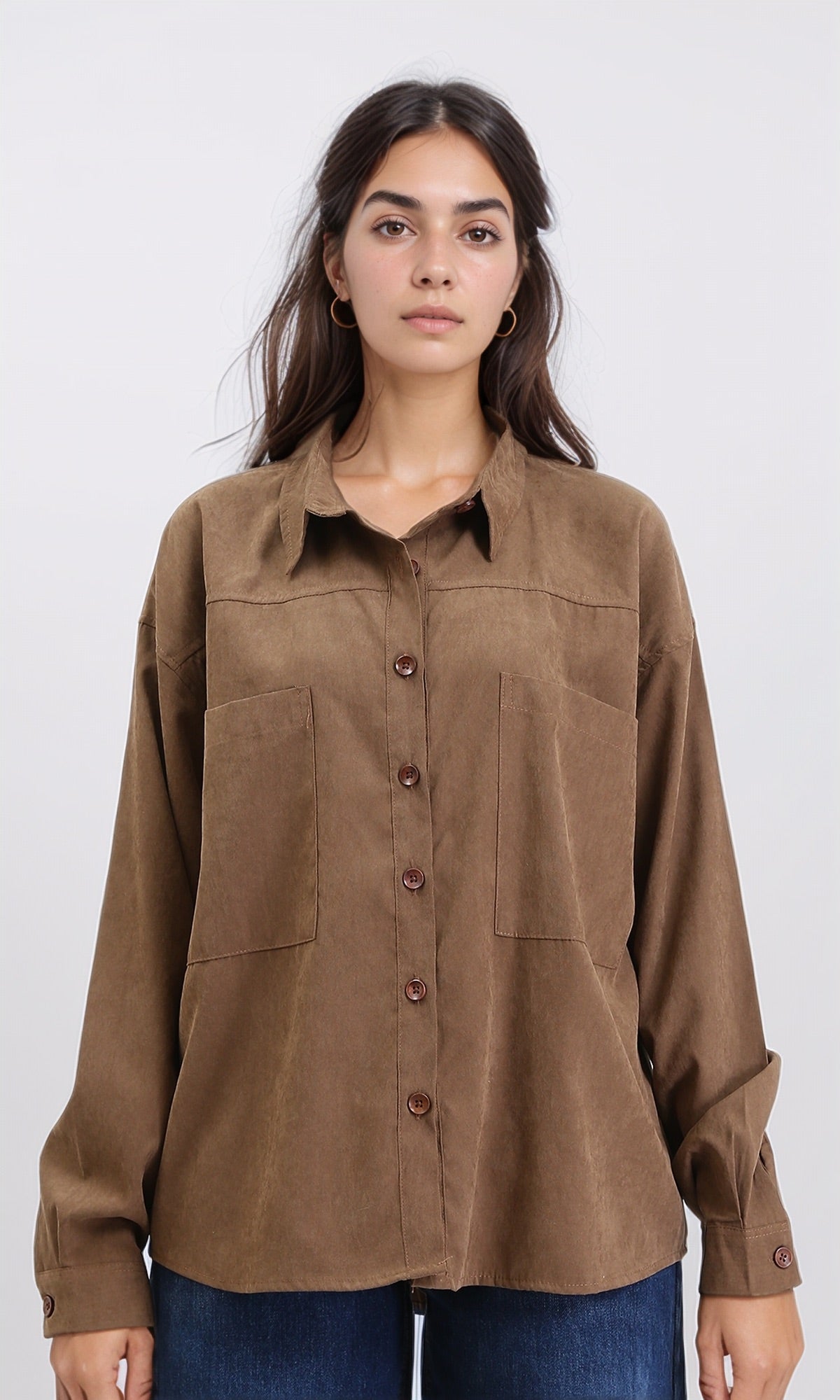 R210716 - Solid Long Sleeves Buttoned Shirt - Brown – RAVIN
