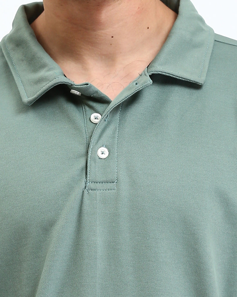 Ravin Relaxed Pique Polo - Sage Green - R210778