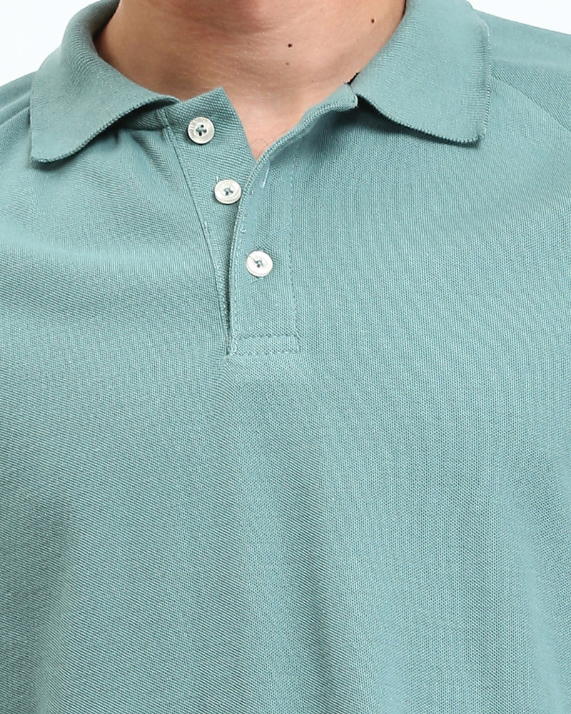 Ravin Relaxed-Fit Raglan Pique Polo – Sage Green - R210781