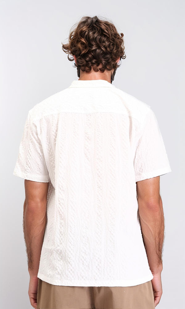R210824 - Short Sleeves Regular Summer Shirt - Off-White