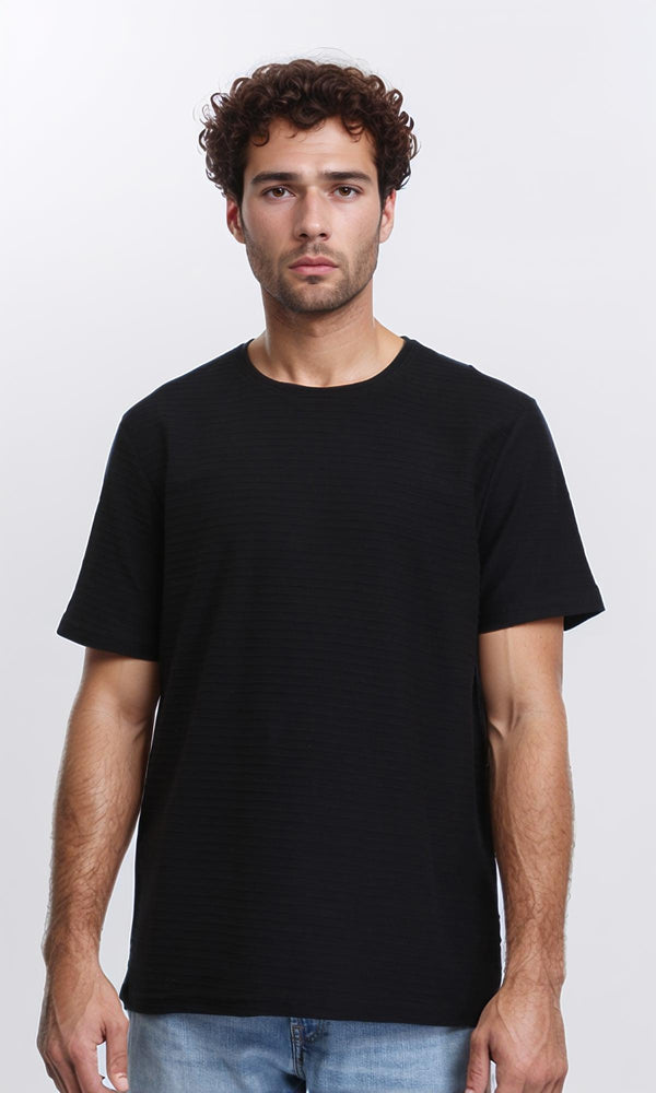 R210934 - Crew Neck Short Sleeves Relaxed Tee - Black
