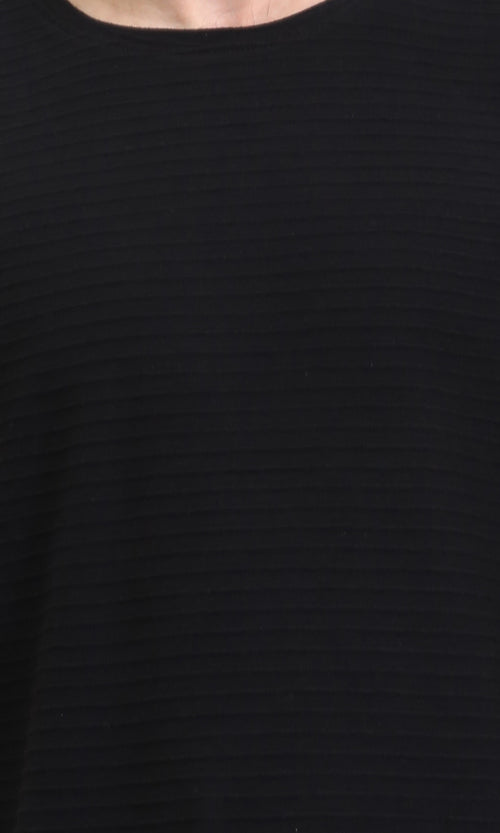 R210934 - Crew Neck Short Sleeves Relaxed Tee - Black